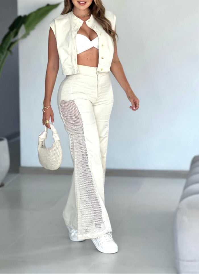 Set Palazzo combinado en malla