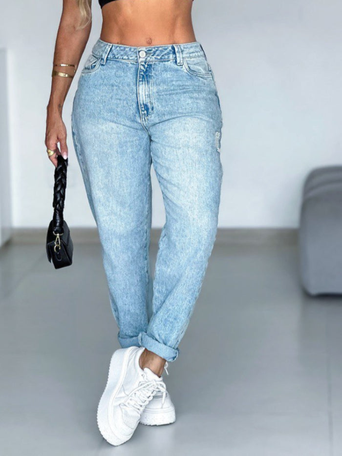 Jean Boyfriend en Denim Rigido (AS06472)