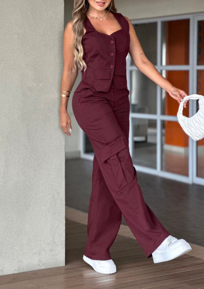 Set Pantalon y Chaleco en Drill Licrado (ASP00420)