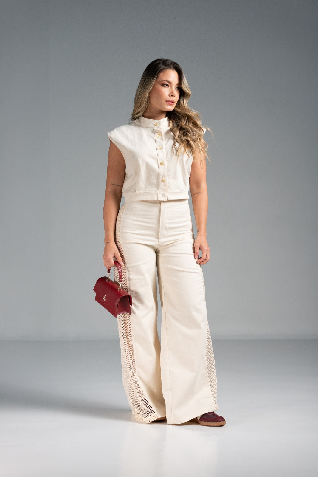 Set Palazzo combinado en malla