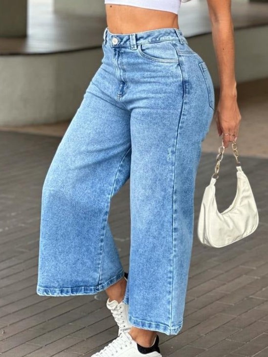 Jean Culotte en denim stretch -AS06111
