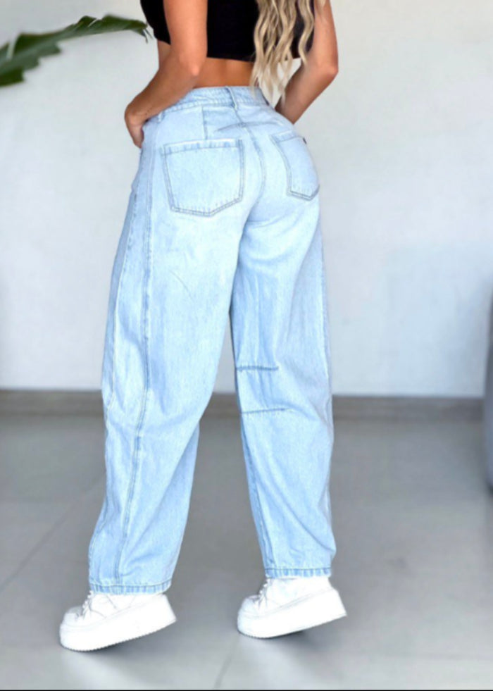 Jean Barrel denim rigido - AS06418