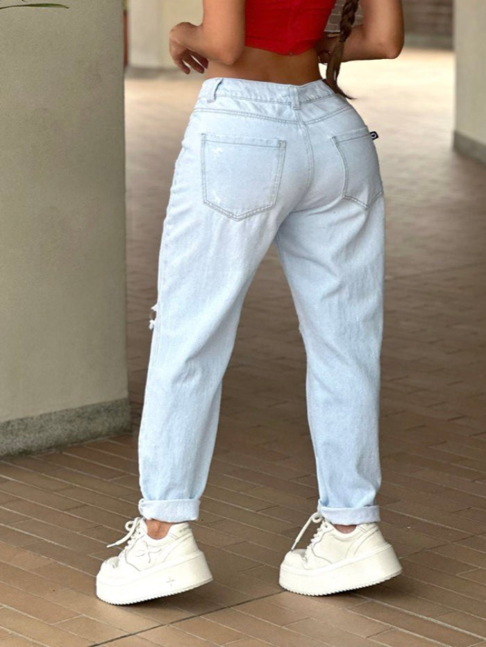 Jean Boyfriend en Denim rígido (AS06471)
