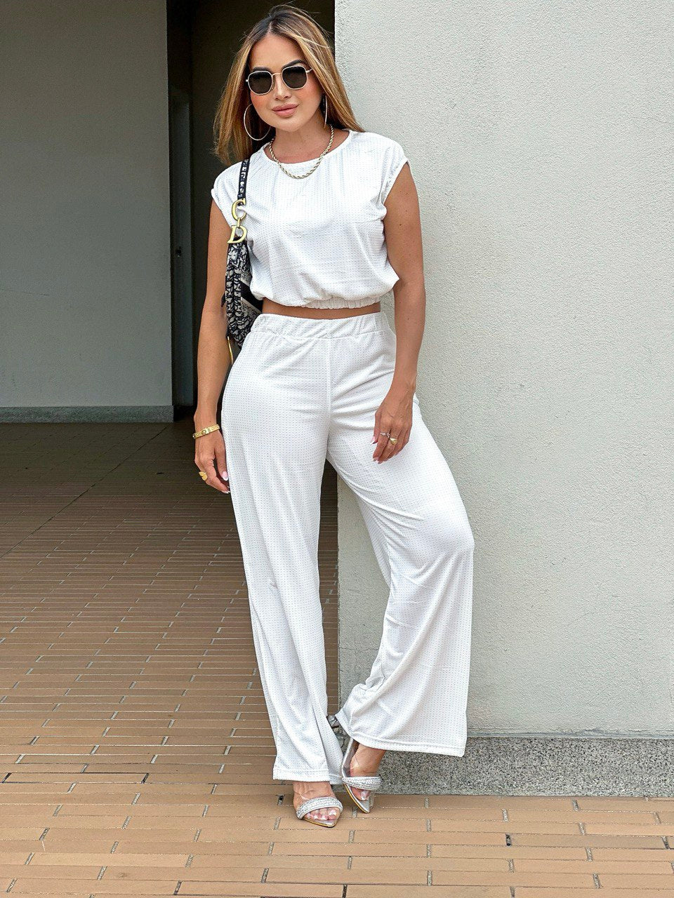 Set luxury pantalón blanco Asp00264