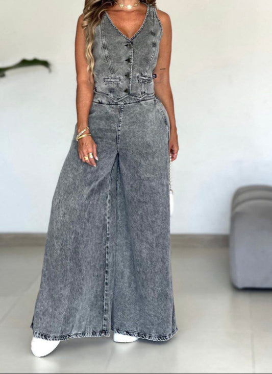Conjunto Largo en denim liviano AS06428