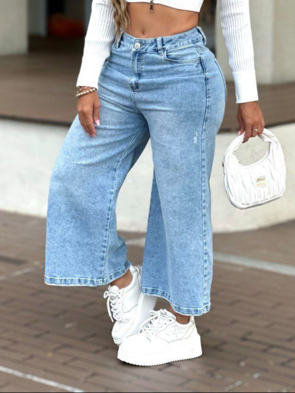 Jean Culotte en denim stretch -AS06111