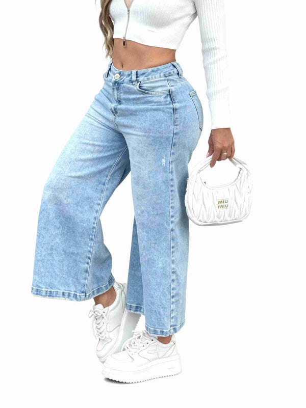 Jean Culotte en denim stretch -AS06111