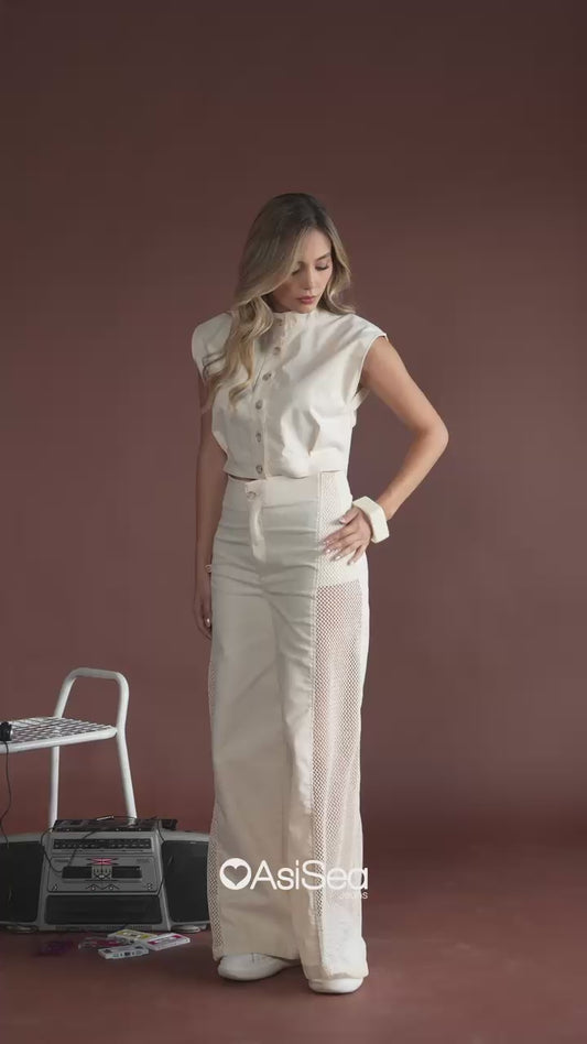 Set Palazzo combinado en malla