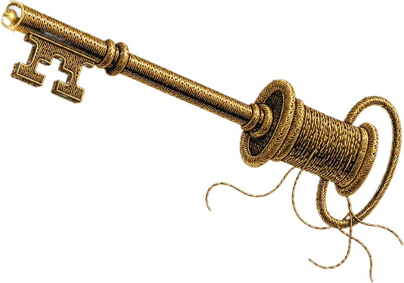 Llave dorada tejida